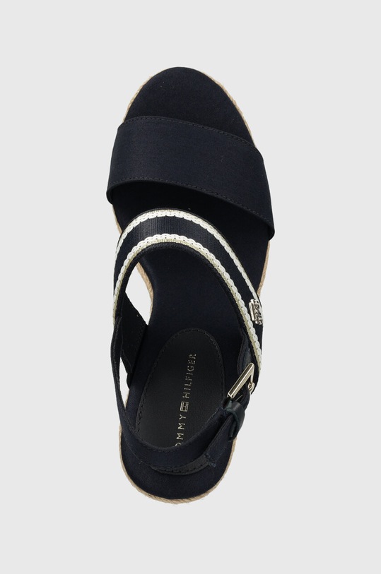 Tommy Hilfiger szandál WEBBING HIGH WEDGE SANDAL sötétkék FW0FW08045