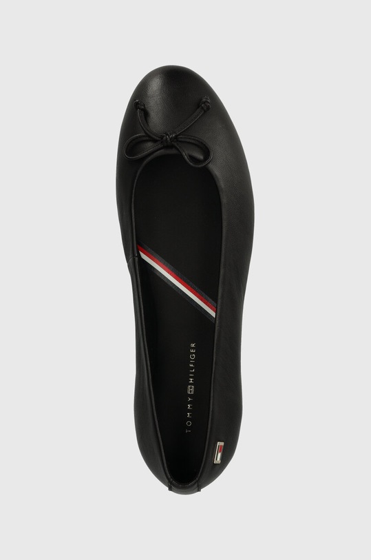 Kožené baleríny Tommy Hilfiger ESSENTIAL CHIC BALLERINA černá FW0FW08059