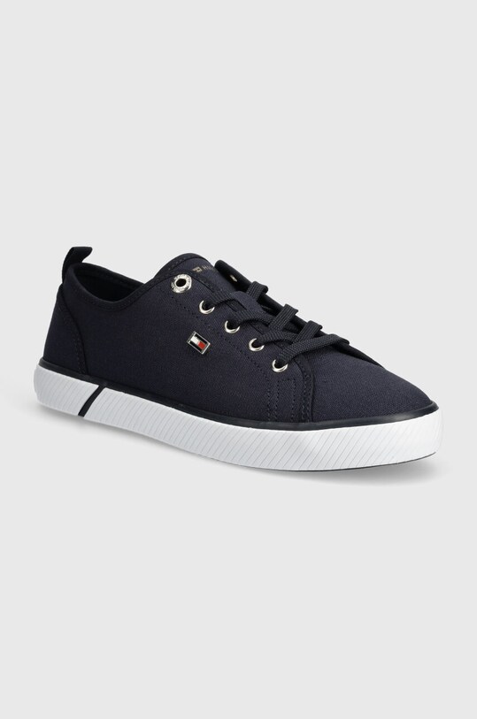 Tenisky Tommy Hilfiger VULC CANVAS SNEAKER plochá námořnická modř FW0FW08063