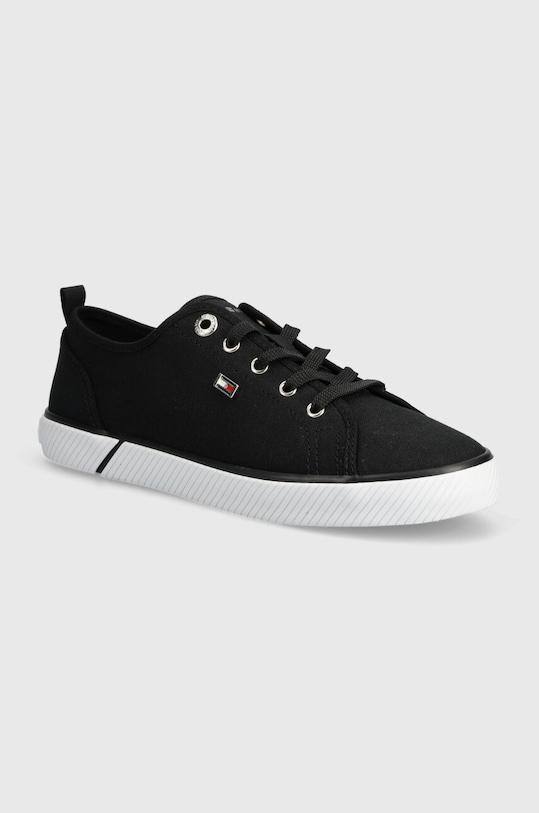 Tommy Hilfiger tenisówki VULC CANVAS SNEAKER płaska czarny FW0FW08063