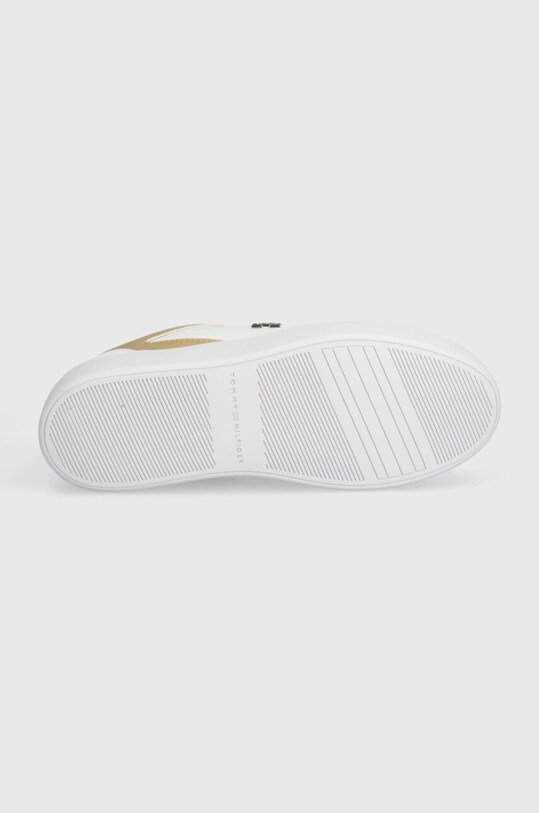 Usnjene superge Tommy Hilfiger TH PLATFORM COURT SNEAKER GLD FW0FW08073 bela
