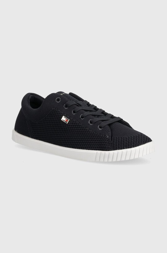 Tommy Hilfiger sneakersy FLAG LACE UP SNEAKER KNIT płaska granatowy FW0FW08074