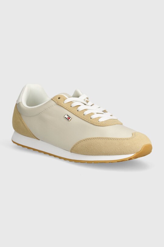 Tenisice Tommy Hilfiger FLAG HERITAGE RUNNER tekstil bež FW0FW08077