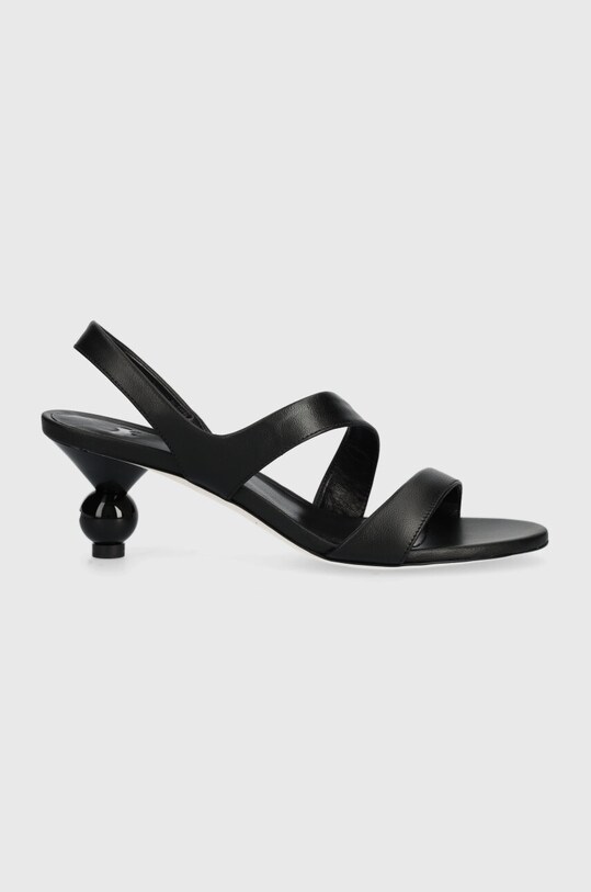 Weekend Max Mara sandale de piele Zigano gros negru 2415521015600.BLACK