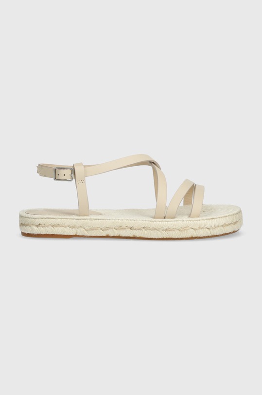 Weekend Max Mara sandały skórzane Pilard2 płaski beżowy 2415521135670.IVORY
