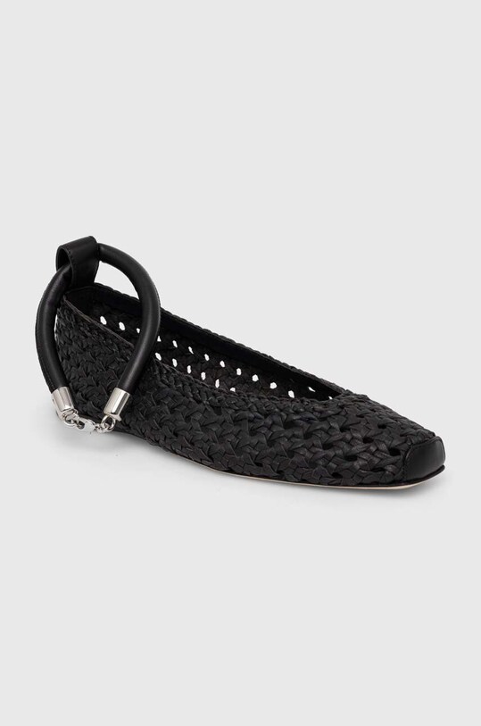 Weekend Max Mara baleriny skórzane Assunta czarny 2415521215600.BLACK