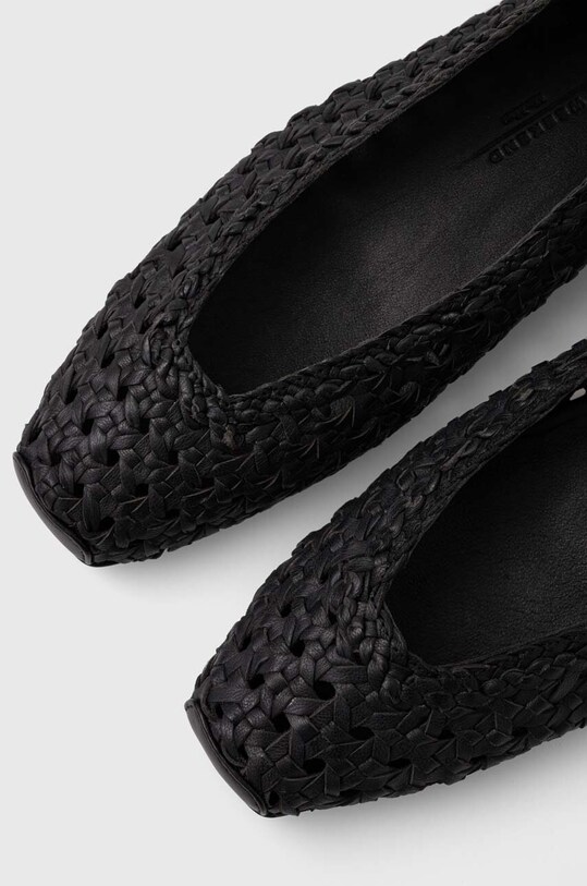 Weekend Max Mara baleriny skórzane Assunta czarny 2415521215600.BLACK