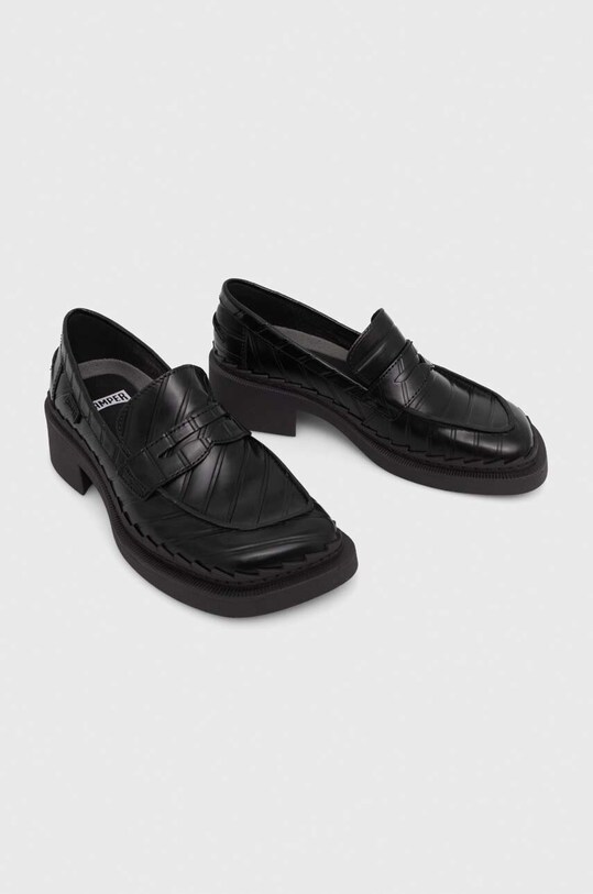Шкіряні мокасини Camper TWS платформа чорний K201320.011