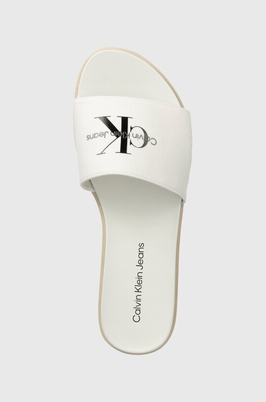 Calvin Klein Jeans klapki FLATFORM SANDAL MET biały YW0YW01036