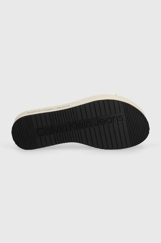 Calvin Klein Jeans klapki FLATFORM SANDAL MET YW0YW01036 biały
