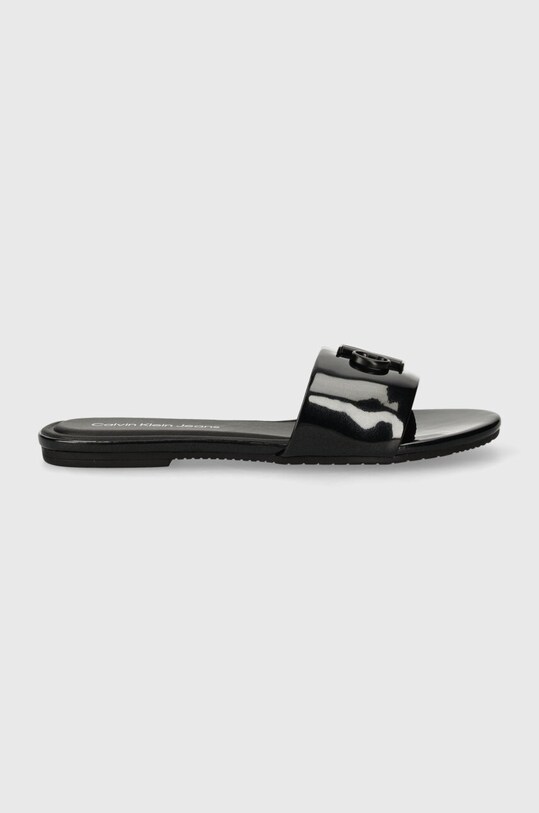 Šľapky Calvin Klein Jeans FLAT SANDAL SLIDE MG MET YW0YW01348 čierna SS24