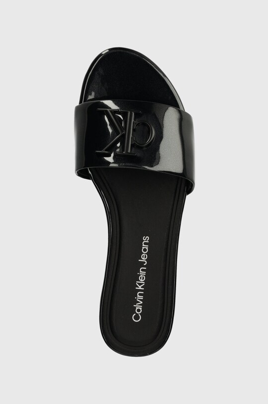 Šľapky Calvin Klein Jeans FLAT SANDAL SLIDE MG MET čierna YW0YW01348