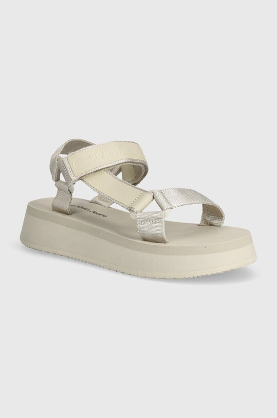Calvin Klein Jeans sandały SANDAL VELCRO WEBBING DC pozostałe beżowy YW0YW01353