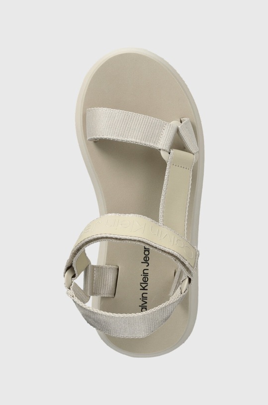 Sandále Calvin Klein Jeans SANDAL VELCRO WEBBING DC béžová YW0YW01353