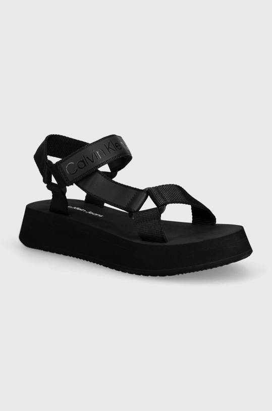 Сандалии Calvin Klein Jeans SANDAL VELCRO WEBBING DC платформа чёрный YW0YW01353