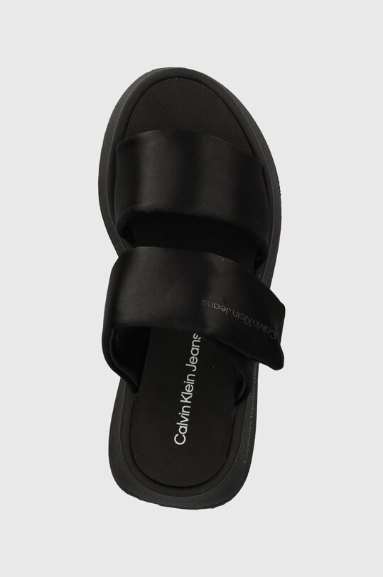 Παντόφλες Calvin Klein Jeans SLIDE DOUBLE STRAP SANDAL DC μαύρο YW0YW01355