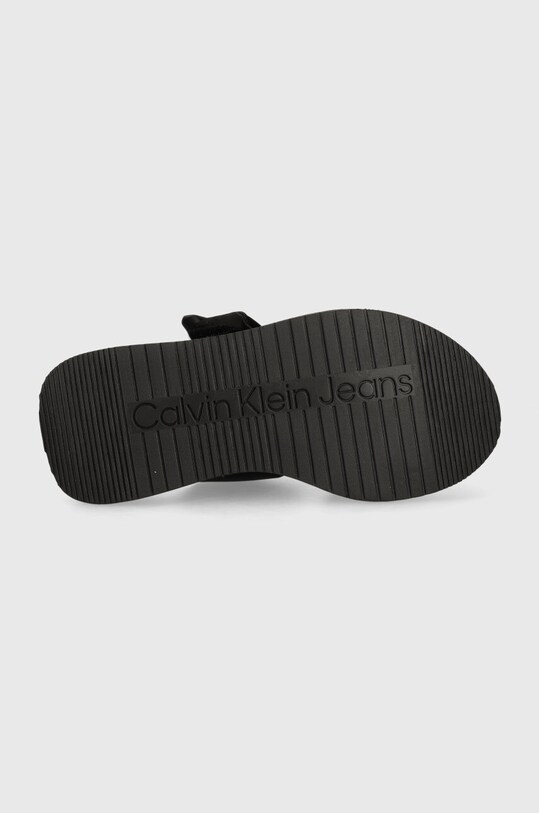 Παντόφλες Calvin Klein Jeans SLIDE DOUBLE STRAP SANDAL DC YW0YW01355 μαύρο