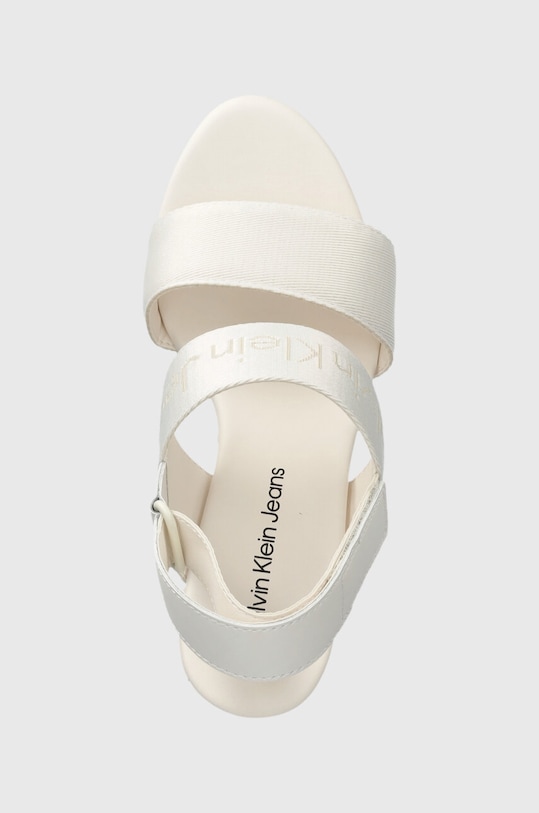 Calvin Klein Jeans sandały WEDGE SANDAL WEBBING IN MR biały YW0YW01360