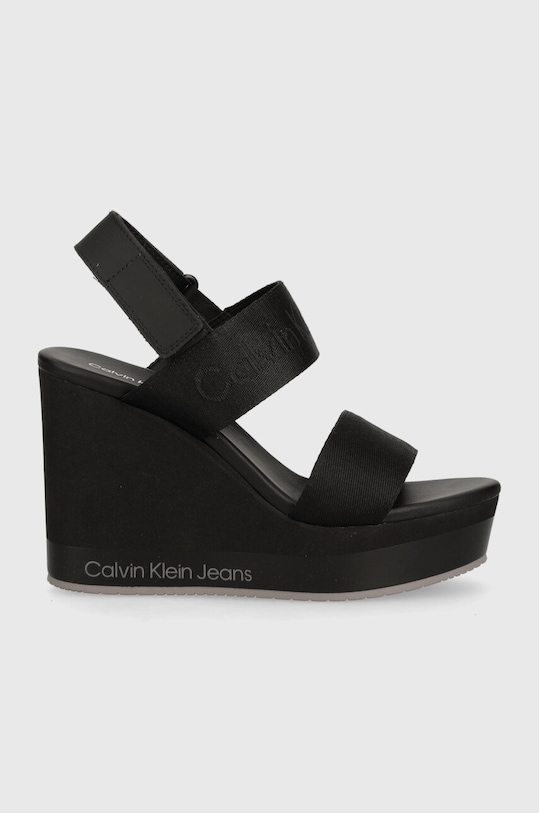 Calvin Klein Jeans sandale WEDGE SANDAL WEBBING IN MR YW0YW01360 negru SS24