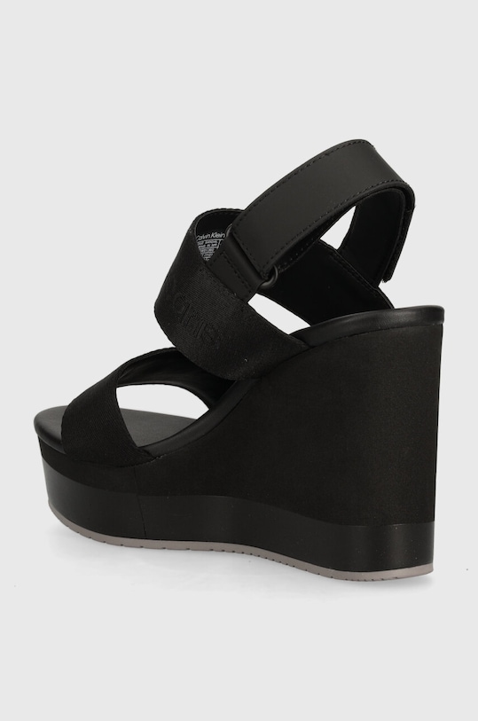 Încălțăminte Calvin Klein Jeans sandale WEDGE SANDAL WEBBING IN MR YW0YW01360 negru