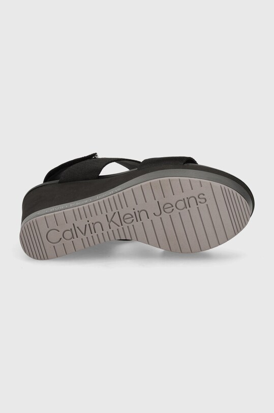 Sandály Calvin Klein Jeans WEDGE SANDAL WEBBING IN MR YW0YW01360 černá