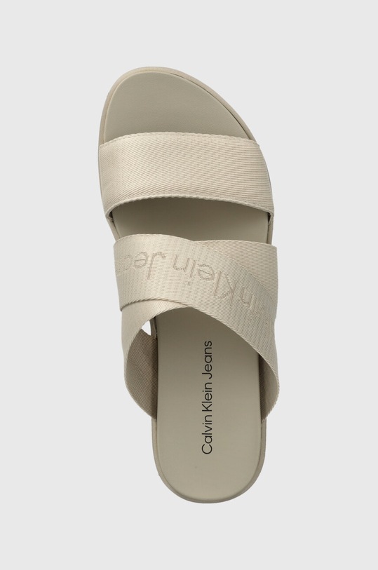 Παντόφλες Calvin Klein Jeans FLATFORM SANDAL WEBBING IN MR FLATFORM SANDAL WEBBING IN MR μπεζ YW0YW01361