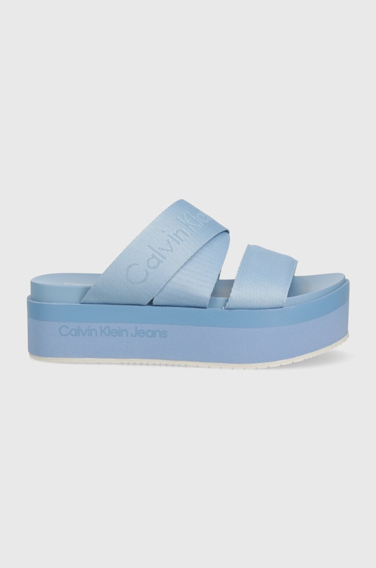 Calvin Klein Jeans klapki FLATFORM SANDAL WEBBING IN MR YW0YW01361 niebieski SS24