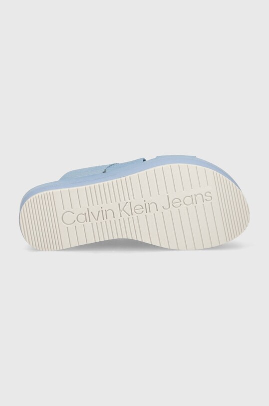 Calvin Klein Jeans klapki FLATFORM SANDAL WEBBING IN MR YW0YW01361 niebieski