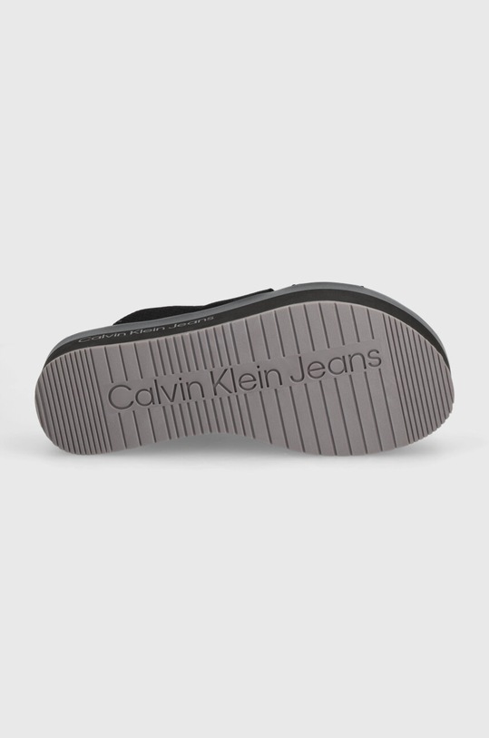 Šľapky Calvin Klein Jeans FLATFORM SANDAL WEBBING IN MR YW0YW01361 čierna