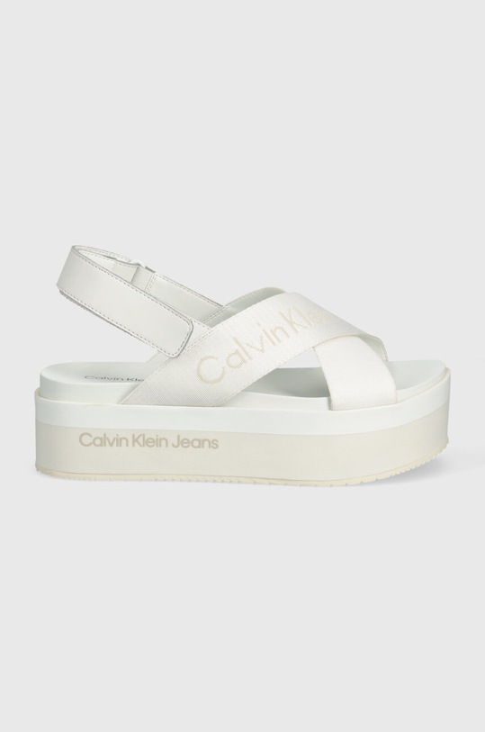 Σανδάλια Calvin Klein Jeans FLATFORM SANDAL SLING IN MR FLATFORM SANDAL SLING IN MR YW0YW01362 λευκό SS24