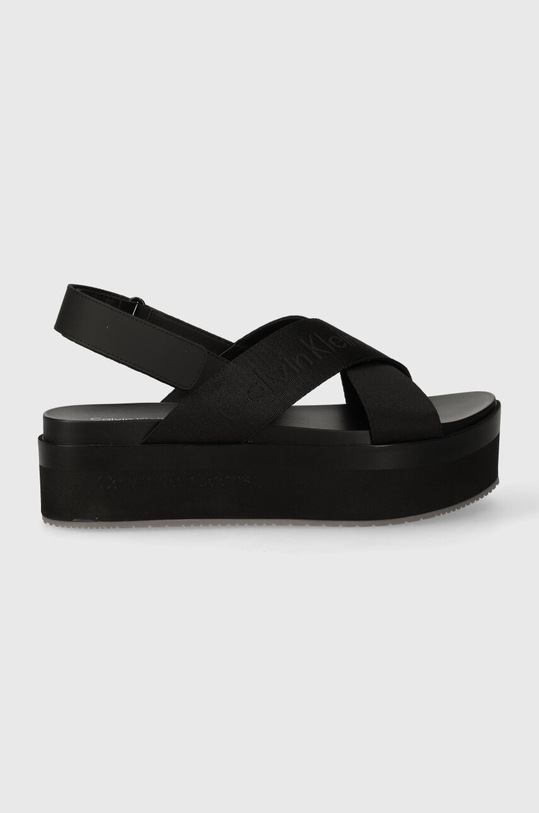 Calvin Klein Jeans sandały FLATFORM SANDAL SLING IN MR YW0YW01362 czarny SS24