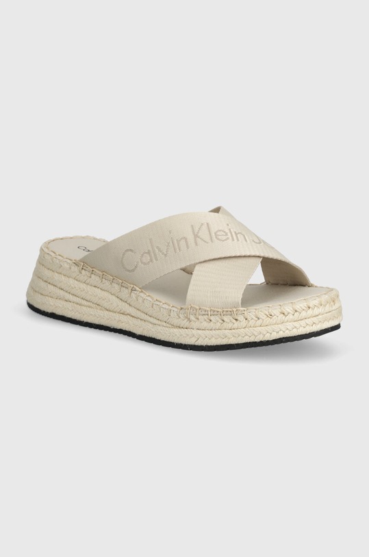 Natikače Calvin Klein Jeans SPORTY WEDGE ROPE SANDAL MR ostalo bež YW0YW01364