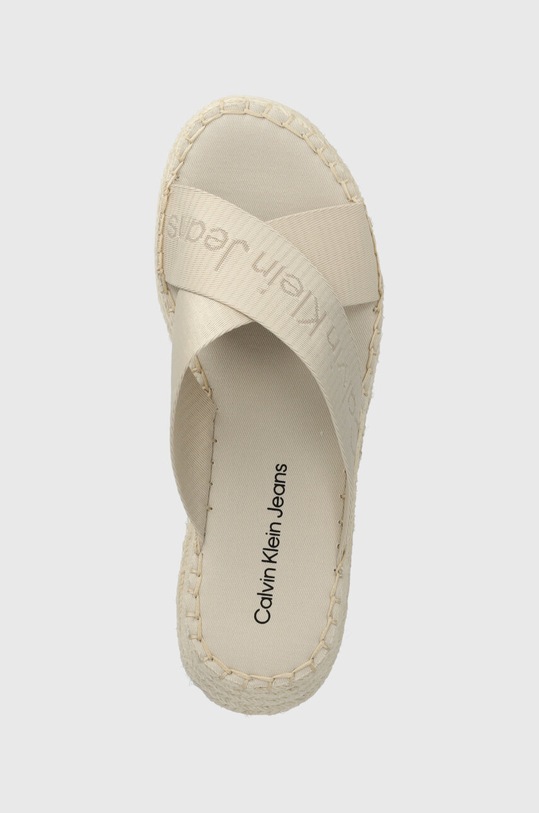 Calvin Klein Jeans papuci SPORTY WEDGE ROPE SANDAL MR bej YW0YW01364