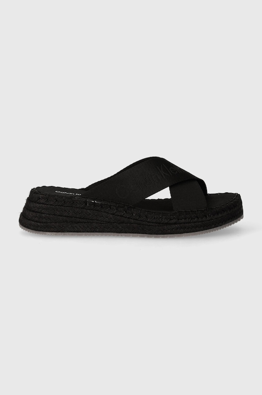 Šľapky Calvin Klein Jeans SPORTY WEDGE ROPE SANDAL MR YW0YW01364 čierna SS24