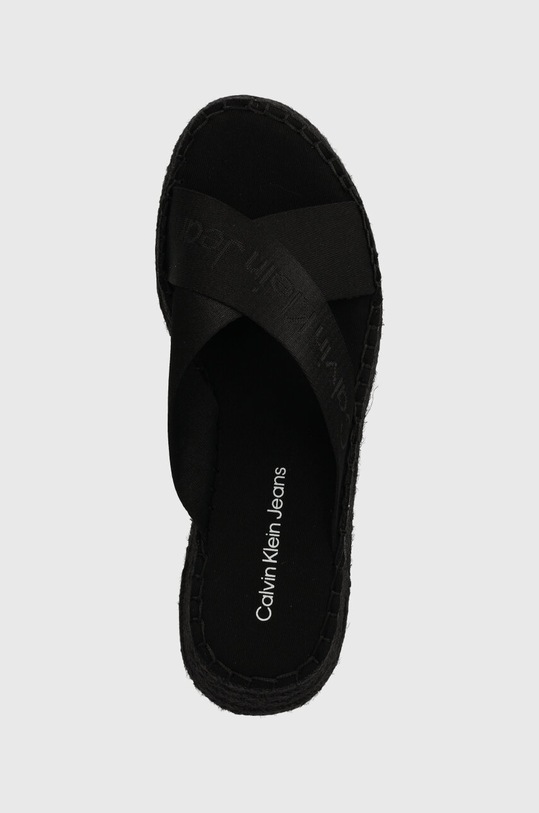 Šľapky Calvin Klein Jeans SPORTY WEDGE ROPE SANDAL MR čierna YW0YW01364