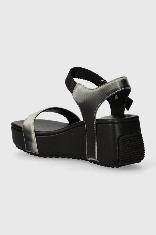 Obuv Sandále Calvin Klein Jeans WEDGE BLOCK SANDAL METALLIC DC YW0YW01366 čierna