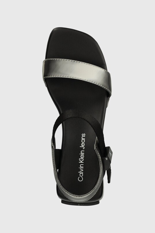 Sandále Calvin Klein Jeans WEDGE BLOCK SANDAL METALLIC DC čierna YW0YW01366