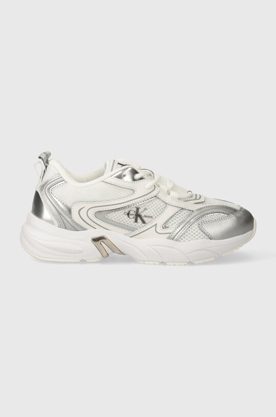 Tenisky Calvin Klein Jeans RETRO TENNIS LOW LACE MH ML MR YW0YW01381 stříbrná SS24