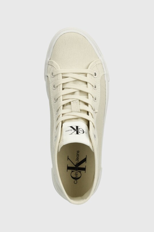 Високи кецове Calvin Klein Jeans BOLD VULC FLATF MID CS ML BTW бежов YW0YW01392