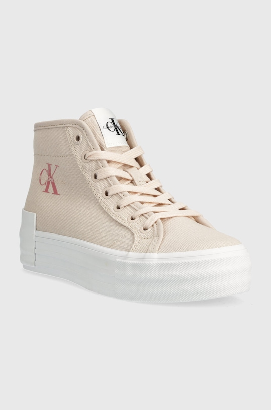 Calvin Klein Jeans tenisi BOLD VULC FLATF MID CS ML BTW YW0YW01392 roz SS24