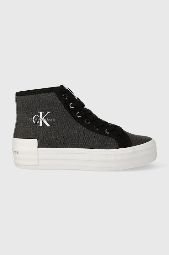 Kecky Calvin Klein Jeans BOLD VULC FLATF MID CS ML BTW Planet friendly černá YW0YW01392
