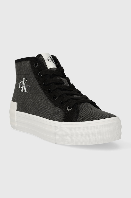 Kecky Calvin Klein Jeans BOLD VULC FLATF MID CS ML BTW YW0YW01392 černá SS24