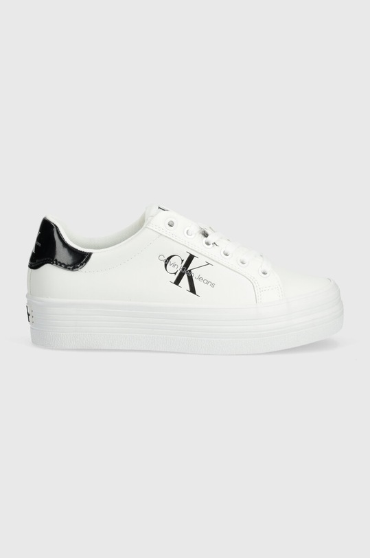 Calvin Klein Jeans sneakersy BOLD VULC FLATF LACE LTH MET YW0YW01393 biały SS24