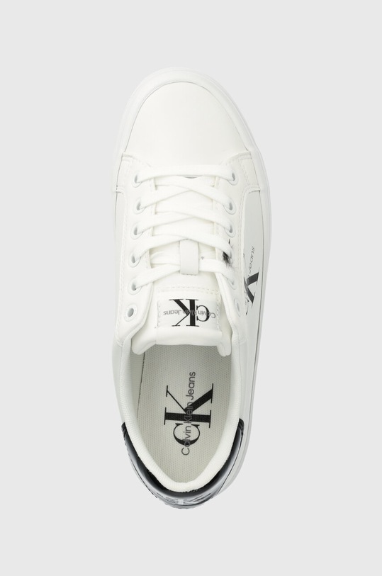 Calvin Klein Jeans sneakersy BOLD VULC FLATF LACE LTH MET biały YW0YW01393