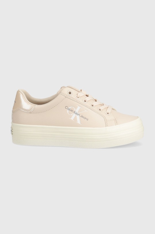 Calvin Klein Jeans sneakersy BOLD VULC FLATF LACE LTH MET YW0YW01393 różowy SS24