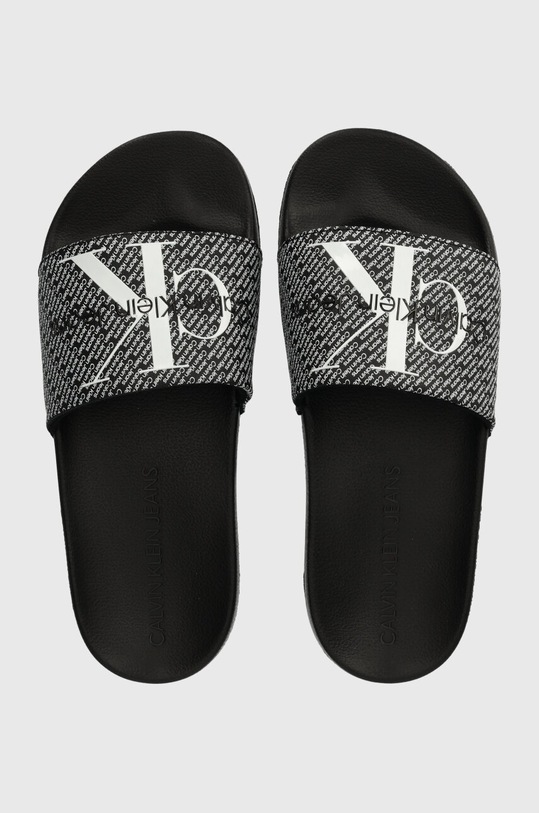 Calvin Klein Jeans papucs SLIDE AOP WN szintetikus fekete YW0YW01407
