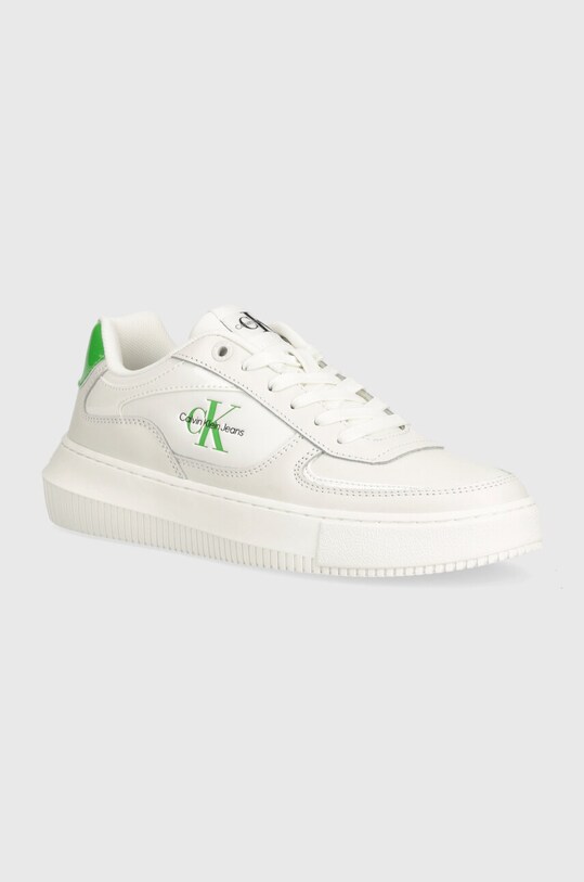 Calvin Klein Jeans sneakers din piele CHUNKY CUPSOLE piele alb YW0YW01410