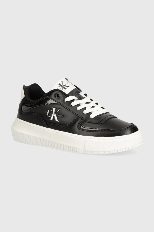Кожаные кроссовки Calvin Klein Jeans CHUNKY CUPSOLE имитация натуральной кожи чёрный YW0YW01410