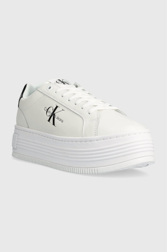 Маратонки Calvin Klein Jeans BOLD PLATF LOW LACE LTH ML MET YW0YW01431 бял SS24