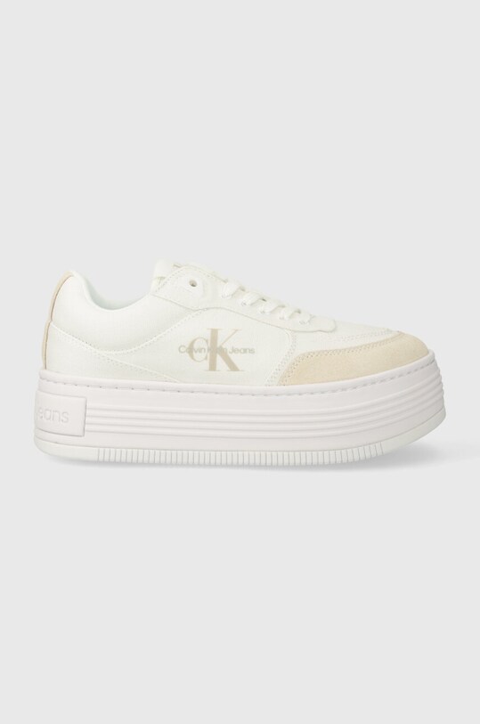 Calvin Klein Jeans sneakers BOLD PLATF LOW LACE MIX ML BTW platformă alb YW0YW01433